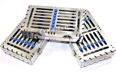 5 GERMAN DENTAL AUTOCLAVE STERILIZATION CASSETTE TRAY INSTRUMENT 7.25X4.75X1.25″
