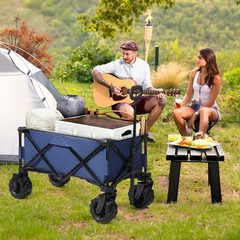 LEADZM Outdoor Wagon Cart Collapsible Utility Garden Shopping
