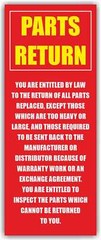 Michigan Consumer Information Auto Parts Return Banner Sign Poster Auto Shop