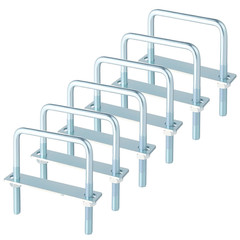 6 Pcs U Bolts 4 Inch Wide Zinc Plated, 3/8″ X 4″ X 5″ Square U Bolt Carbon Steel