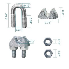 Clamp, 3 Pc or 20PCS 1/8 Inches M3 Cable Clamps, Zinc Plated Wire clamp