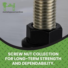 Metal Spacers Online M8 x 1.25 Thread Flange Nuts – 10 Pack Black Zinc Steel,…