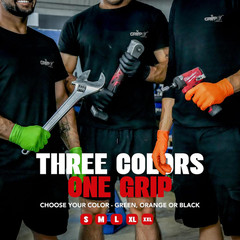 Herkules Grip Heavy Duty 8Mil Black Nitrile Gloves,3D Raised Diamond Texture-Lat