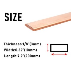 1/8″ × 0.4″ × 8″ Copper Flat Bar, 99.9% Copper Bar Stock, 9Ga Pure Copper Str…