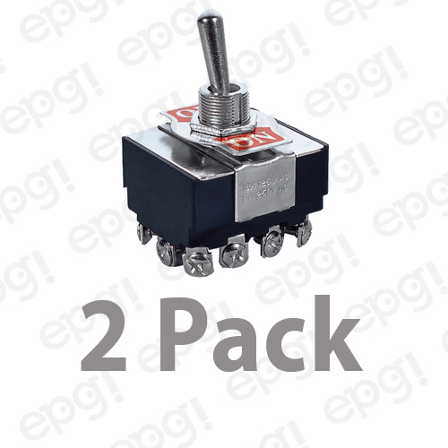 2 PACK – 4PDT C/OFF (ON/OFF/ON) HEAVY DUTY TOGGLE SWITCH 15A-125V # ST99-2PK