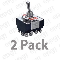 2 PACK – 4PDT C/OFF (ON/OFF/ON) HEAVY DUTY TOGGLE SWITCH 15A-125V # ST99-2PK