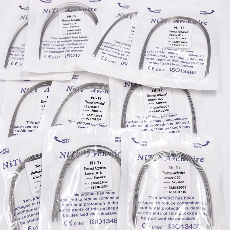 10 Pcs Dental Ortho Thermal Activated Niti Round Arch Wire Natural/Ovoid/Square