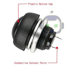 5X Black M4 12mm Waterproof Momentary ON/OFF Push Button Round SPST Switch