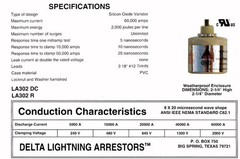 Delta Lighting Arrestor LA 302 DC for alternative energy systems up to 250 Vdc