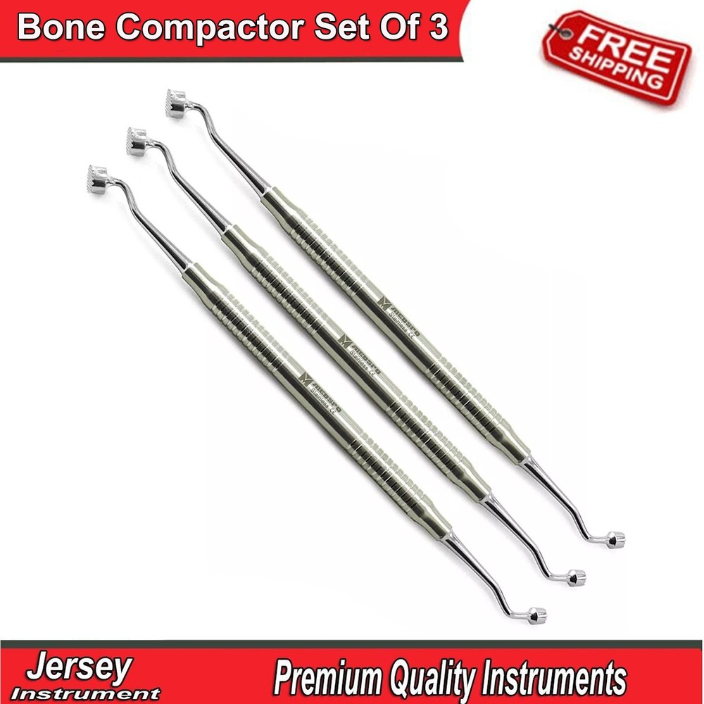Dental Implant Bone Graft Compactor Set Of 3 Plugger Bone Grafting Condenser CE