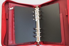 Franklin Covey Classic Red Soft Leather Zip Around Ring Binder Planner 8.5″ NEW
