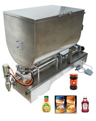 100-1000ml, Paste Filling Mixing Machine, Piston Filler Machine with Big Hopper