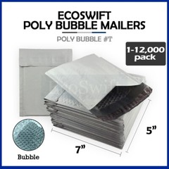 1-12000 #T 5×6 “EcoSwift” Poly Bubble Mailers Padded Shipping Envelopes 5″ x 6″