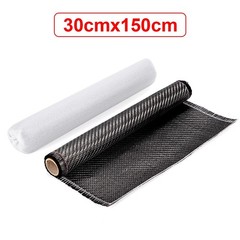 30*150CM Real Carbon Fiber Fabric Cloth Roll 3k 200gsm 2×2 Twill Weave Black