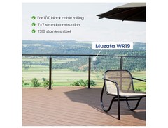 Muzata 1200 ft 1/8″ Black Stainless Steel Cable Railing System Hardware T316 New