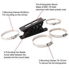 Black Car Fire Extinguisher Mount Bracket Adjustable For Jeep Wrangler JK JL UTV
