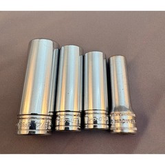Snap-on 1/2 Drive Deep Socket Set 4pc 3/4 11/16 1/2 10mm 6-Point SFS24 SFSM10