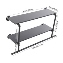 Clothes Display Rack with 2-tier Shelves, 2-tier Garment Rack, Wall Mounted Clot