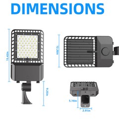200W LED Shoebox Area Light Outdoor Commercial Parking Lot Street Pole Lighting