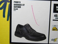 CAT Caterpillar Oversee Oxford Steel Toe Work Shoes Black Leather Mens 7.5 Wide