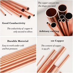 Pure Copper Tubing Kit – 5/8″ OD, 12″ Length, 2 Pcs for Refrigeration, Jewelr…