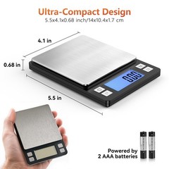 0.01g High Precision Jewelry Scale, 1000g Digital Gram Scale with Hold, Tare …