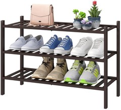 Shoe Rack for Closet, 3-Tier Bamboo Wood Shoe Racks, Stackable | Beautiful | …