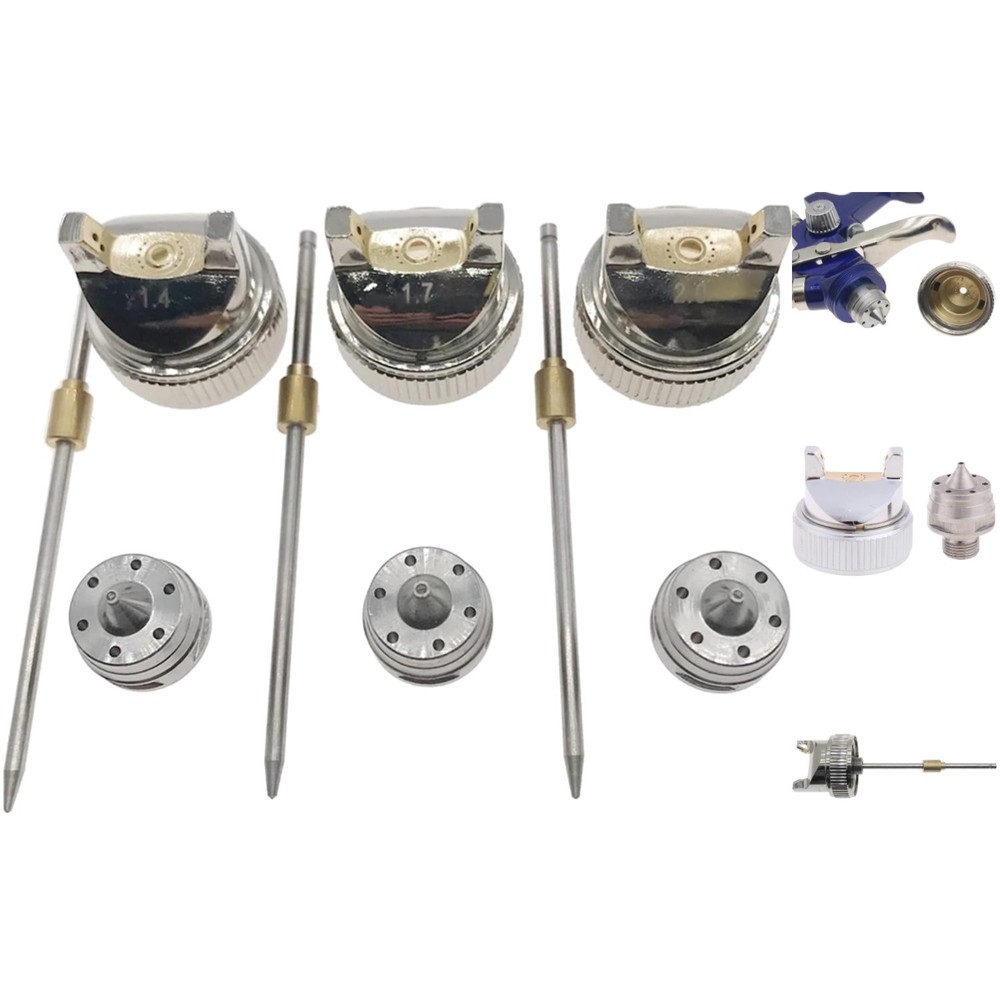 HVLP Nozzle Kit (1.4mm-2.0mm) with Adjustable Spray for Smooth Coating