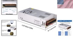 Compact 360W AC to DC Adapter with Adjustable Voltage for Electronics Safety