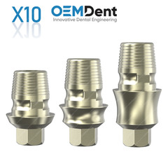 10x Titanium Ti-Base Anti-Rotation NP Ø4.2mm MIS® Compatible Int Hex 2.10mm