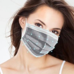 100PCS Masks Grey Disposable Face Mask 3 100 Count (Pack of 1), 100Pcs