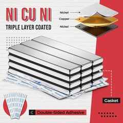 FINDMAG Bar Magnets with Double-Sided Adhesive, Magnets for Office, Fidge, 10…