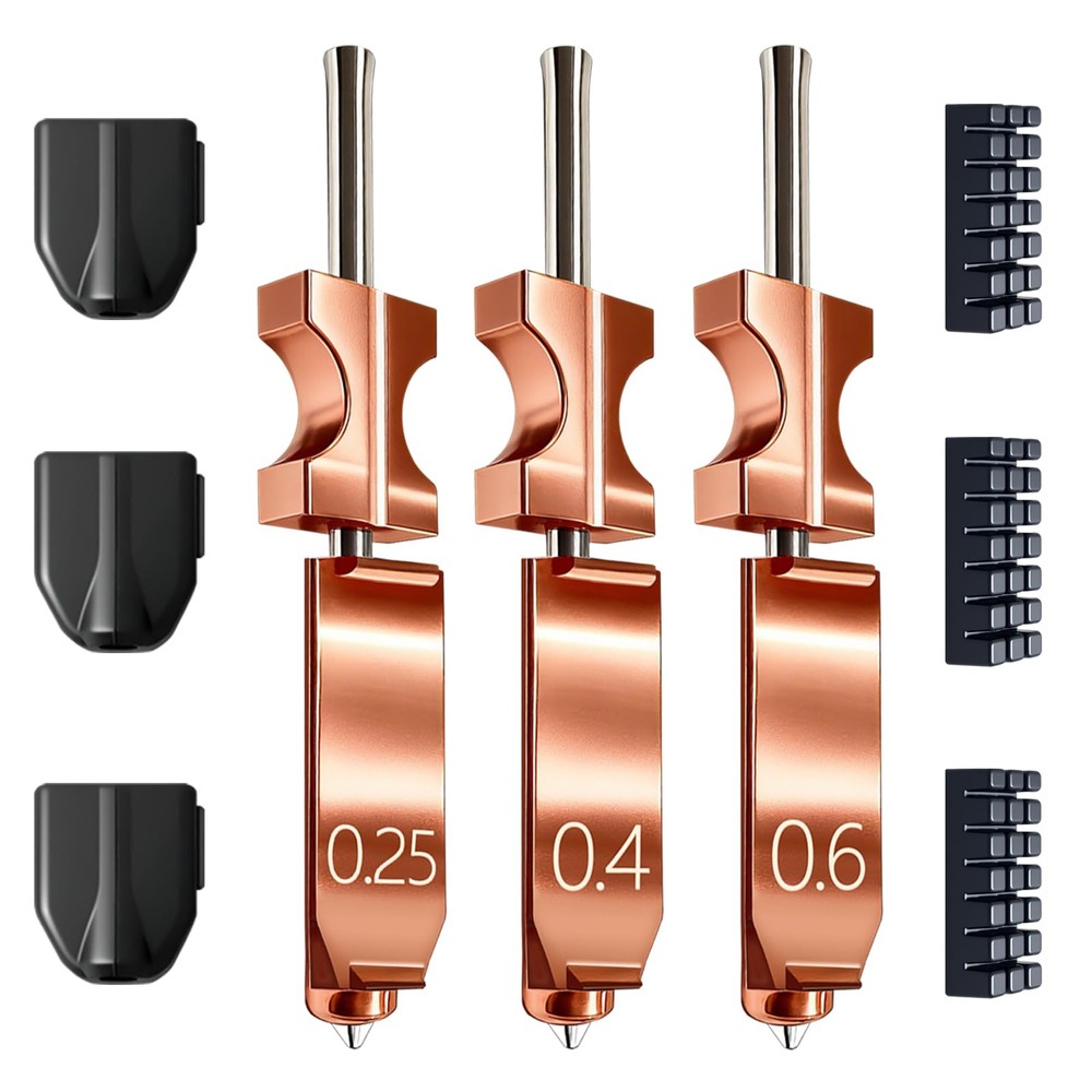 New Upgraded 0.25MM&0.4MM&0.6MM Hotend For AD5X, 0.25+0.4+0.6MM AD5X Nozzle