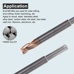 2 PCS 5/16″ 3 Flute Carbide 1/4″ Shank 4″ Overall Long End Mills – ALCrN Coated