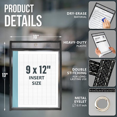 5 Pack Job Ticket Holders 9X12 – Work Order Plastic Sleeves for Documents – Shop