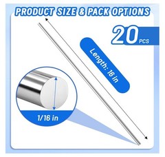 Varillas soldadura TIG ER308L inox 1/16 x16 20 pcs para acero 304