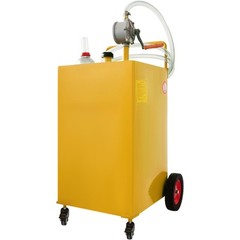 VEVOR Fuel Caddy Fuel Storage Tank 35 Gallon 4 Wheels with Manuel Pump Yellow
