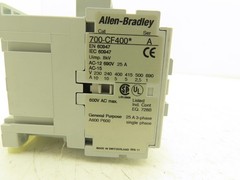 Allen Bradley 700-CF400KD Control Relay 110v 60Hz Coil 600vAC 25A 3Ph 4NO Ser A