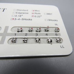 20 Pcs/Kit Dental Orthodontic Metal Bracket Braces Standard Roth .022 Hook 3-4-5