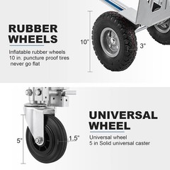 1000 Lbs Aluminum Hand Truck Convertible 2 in 1 Heavy Duty Folding Dolly Cart