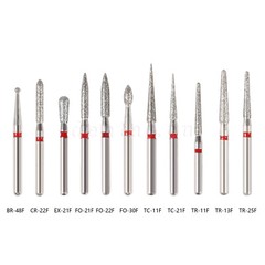 50 pcs Dental Turbine Diamond Burs For High Speed Handpiece Friction Grip Burs