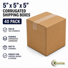 5x5x5 Corrugated Shipping Boxes 40 Pack 200 lb Test Heavy Duty Moving Packing Bo