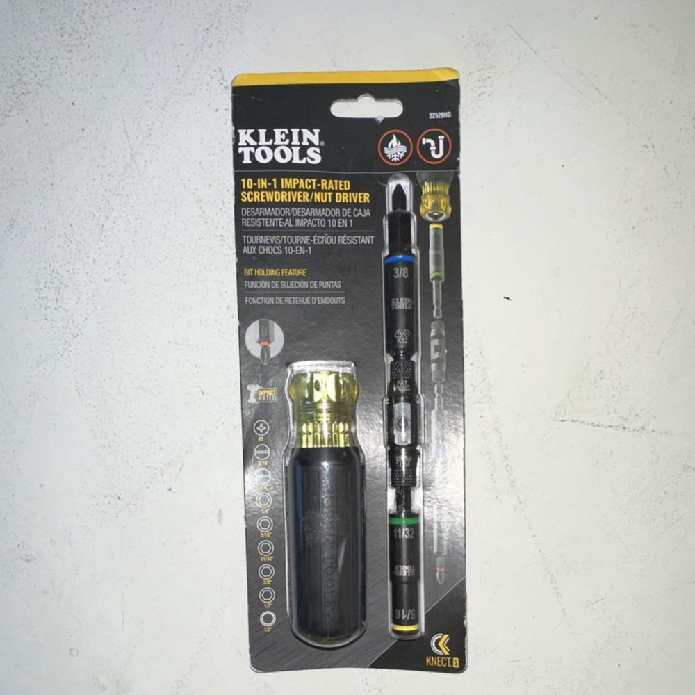 Klein Tools 10-in-1 Impact-Rated Screwdriver Nut Driver Philips Hex Slotted 325…