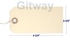 1000- 4 3/4″ x 2 3/8″ Size 5 Manila Inventory Shipping Hang Tags with String