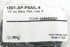 1/2 Inch Loop Fastner, 5 Foot Length, Black, 10pc