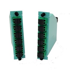 Lot 2 Tyco 1-1985096-2 MPO LC 12-Port 50/125 OM3 XG Fiber Cassette, Multi-Color