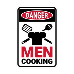 Portrait Round Plus Danger Men Cooking (Kitchen) Wall or Door Sign
