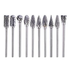 US10pc 3mm X 5mm Rotary Burr Tungsten Carbide Die Grinder Shank Carving Set Tool