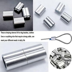Pack of 50 Aluminum Crimping Loop Sleeve Cable Crimp for 1/4 inch Diameter Do…