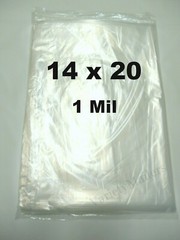 200 Large Clear Poly Bags 14×20 & 15×18 / 1 Mil Apparel Plastic Bag Combo